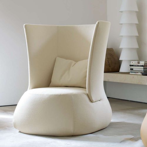 Fauteuil contemporain - Fat - B&B Italia - en tissu / en cuir / en acier