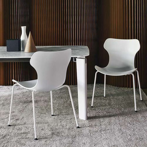 Chaise contemporaine - Papilio Shell - B&B Italia - d'intérieur / en tissu / avec piètement en bois massif