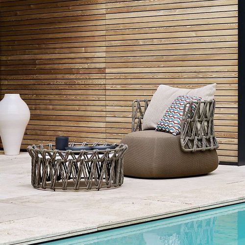 Fauteuil contemporain - Fat - B&B Italia - en tissu / en acier / en aluminium peint