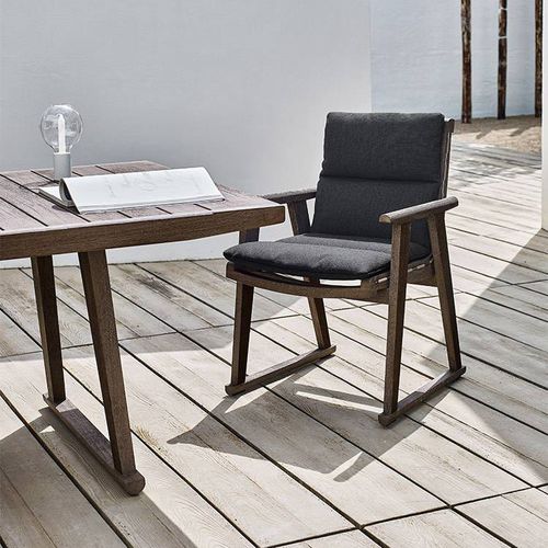Chaise contemporaine - Gio - B&B Italia - d'extérieur / en tissu / avec piètement en bois massif