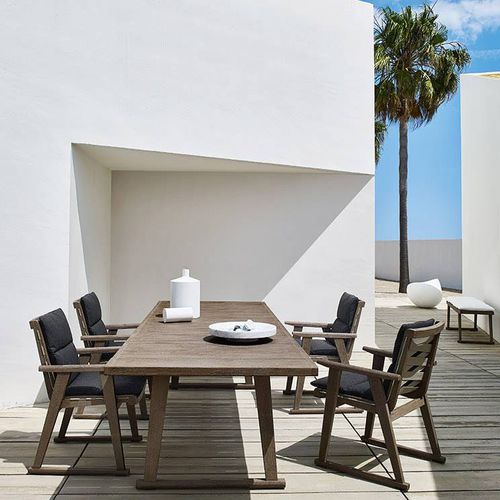 Table contemporaine - Gio - B&B Italia - en bois massif / en teck / avec piètement en bois massif