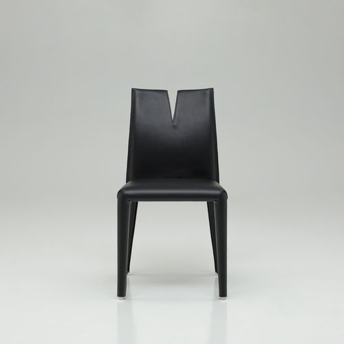 Chaise contemporaine - Cutter - B&B Italia - d'intérieur / en cuir / avec piètement en acier