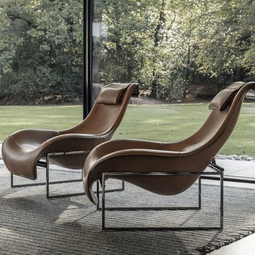 Fauteuil contemporain - MART - B&B Italia - en tissu / en cuir / en acier