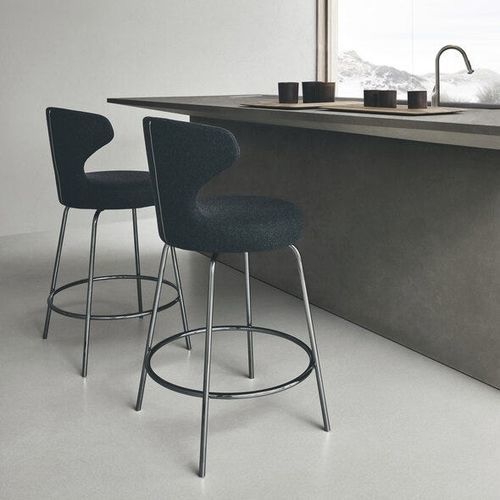 Chaise de bar contemporaine - Papilio - B&B Italia - d'intérieur / en tissu / en cuir
