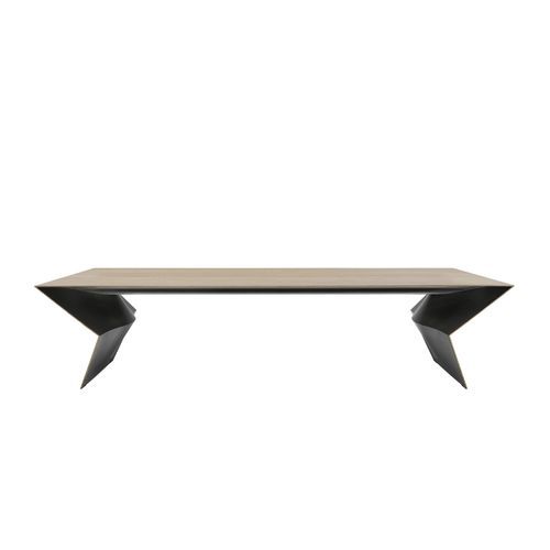 Table design original - Blitz - B&B Italia - en bambou / avec piètement en bois / rectangulaire