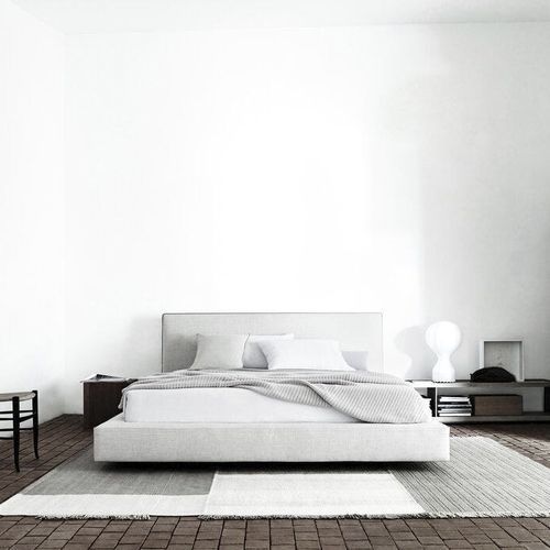 Lit double - Richard - B&B Italia - contemporain / tapissé / avec tête de lit