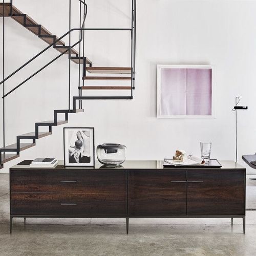 Buffet contemporain - Eucalipto - B&B Italia - en placage de bois / en MDF laqué / en aluminium