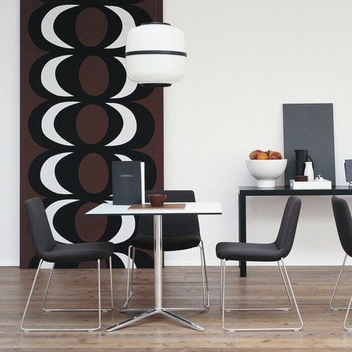 Table bistrot contemporaine - Cosmos - B&B Italia - en HPL / en chêne / avec piètement en fonte d'aluminium