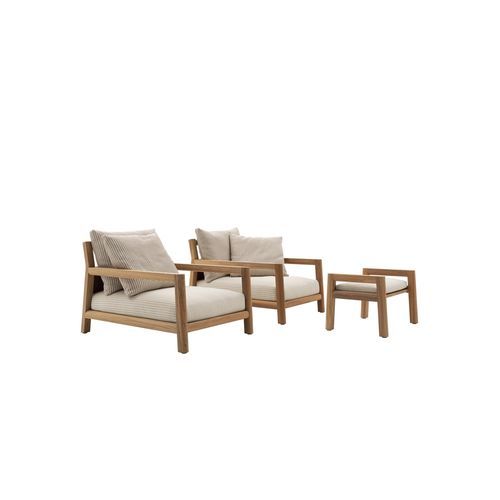 Fauteuil contemporain - Pablo - B&B Italia - en tissu / en bois massif / en teck