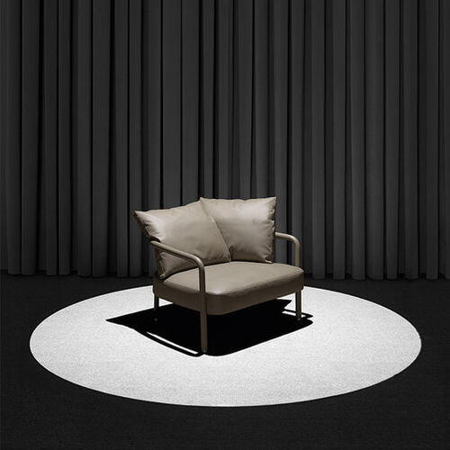 Fauteuil contemporain - Pochette - B&B Italia - en tissu / en cuir / en acier peint
