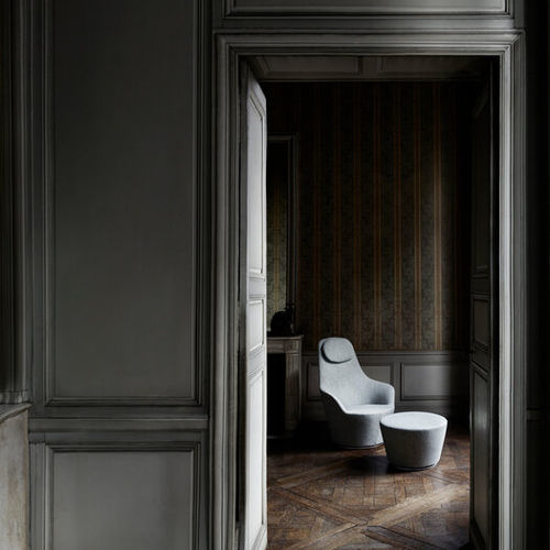Fauteuil contemporain - HARBOR - B&B Italia - en tissu / en cuir / en acier