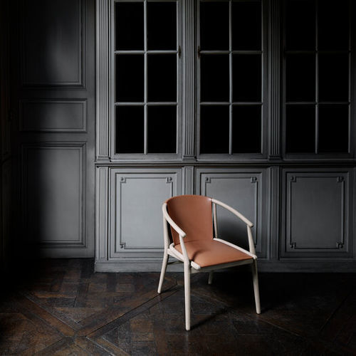 Chaise contemporaine - Jens - B&B Italia - d'intérieur / en cuir / en bois massif