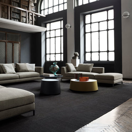 Table basse contemporaine - Planck - B&B Italia - en verre trempé / avec piètement en MDF / avec piètement en plaqué bois