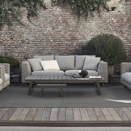 Canapé contemporain - Ray Natural - B&B Italia - de jardin / en tissu / avec accoudoirs