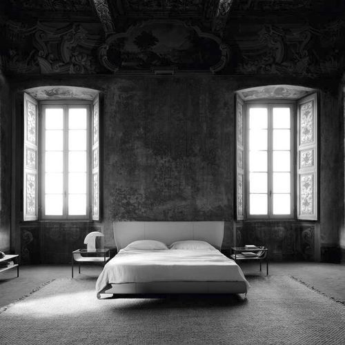 Lit double - Alys 10 - B&B Italia - contemporain / tapissé / avec tête de lit