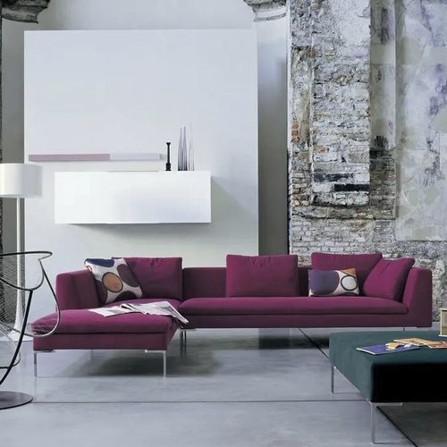 Canapé contemporain - CHARLES - B&B Italia - en tissu / en cuir / à coussins