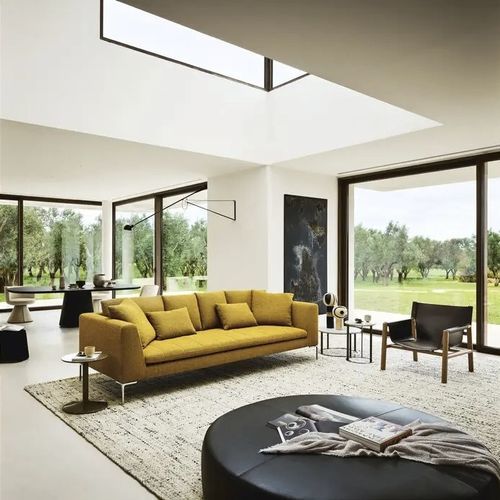 Canapé contemporain - CHARLES CARRÉ - B&B Italia - en tissu / en cuir / à coussins