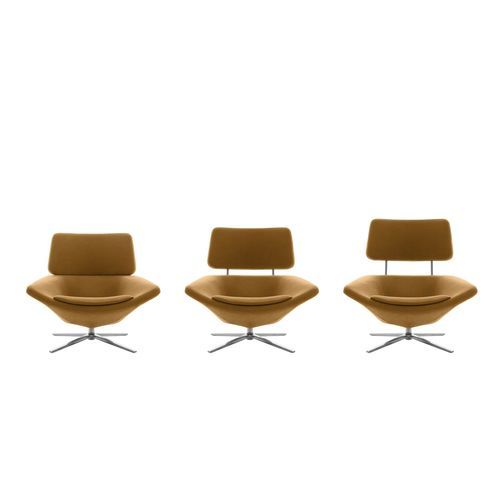 Fauteuil contemporain - METROPOLITAN - B&B Italia - en tissu / aluminium / tapissé