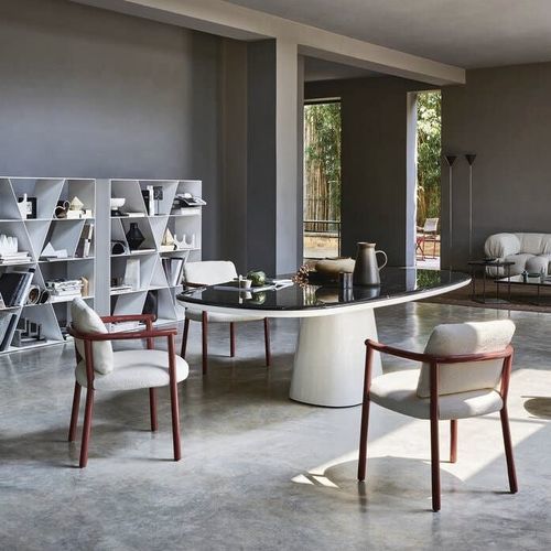 Table contemporaine - ALLURE O' - B&B Italia - en bois / en verre / en marbre
