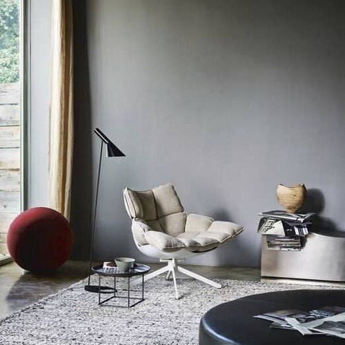 Chauffeuse contemporaine - HUSK - B&B Italia - en tissu / en cuir / en acier