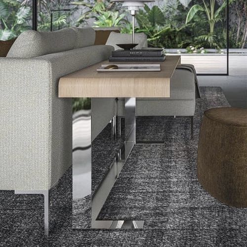 Table contemporaine - CHARLES - B&B Italia - en bois / avec piètement en métal / rectangulaire