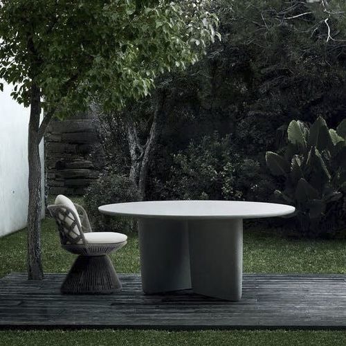 Table contemporaine - TOBI-ISHI - B&B Italia - en ciment / avec piètement en ciment / ronde