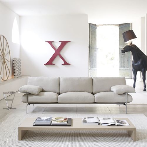 Canapé contemporain - Diesis - B&B Italia - en tissu / en cuir / avec accoudoirs