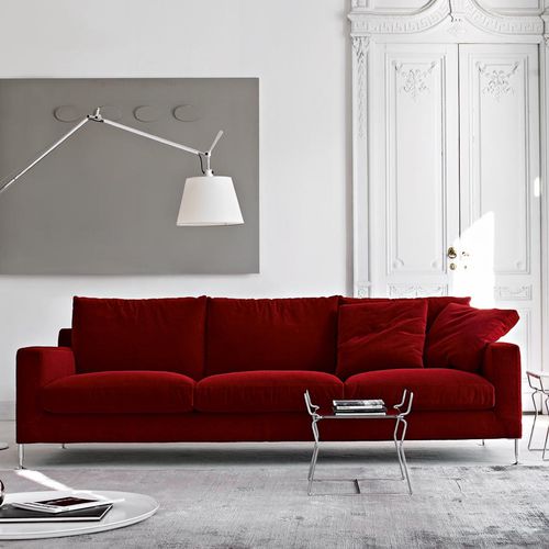 Canapé contemporain - Harry - B&B Italia - en tissu / en cuir / avec accoudoirs