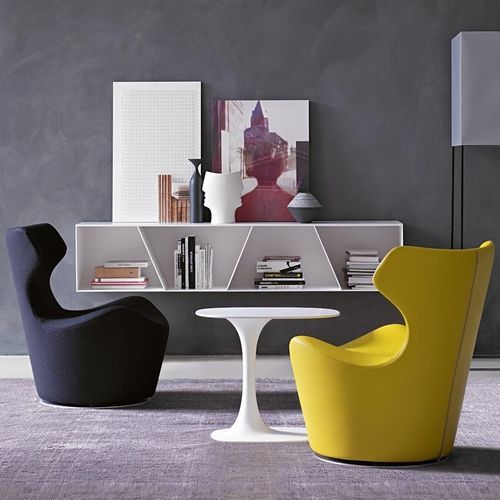 Chauffeuse contemporaine - Piccola Papilio - B&B Italia - en tissu / en cuir / en acier