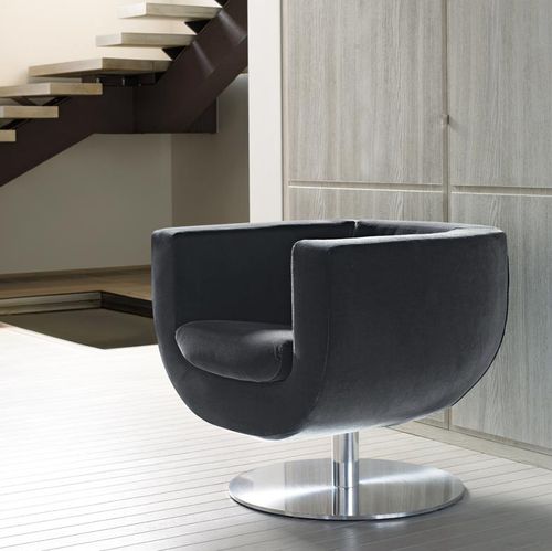 Fauteuil contemporain - Tulip - B&B Italia - en tissu / en cuir / en aluminium