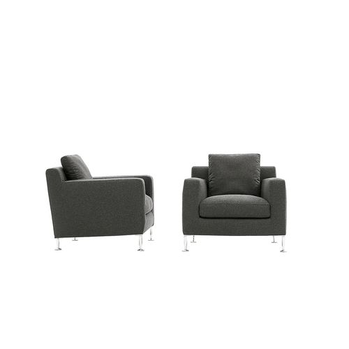 Fauteuil contemporain - Harry - B&B Italia - en tissu / en cuir / en acier