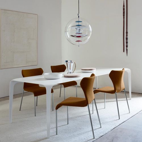 Table à manger contemporaine - Link - B&B Italia - en CristalPlant® / avec piètement en métal / rectangulaire