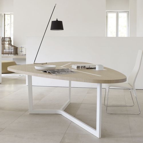 Table contemporaine - Seven - B&B Italia - en MDF / en fibre de bois / avec piètement en acier peint