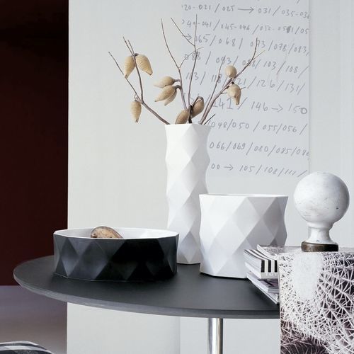 Vase contemporain - Joker - B&B Italia - en céramique / blanc / noir