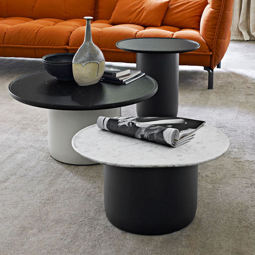 Table d'appoint contemporaine - Button - B&B Italia - en marbre / avec piètement en acier / avec piètement en polyéthylène