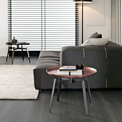 Table d'appoint contemporaine - Husk - B&B Italia - en acier peint / en tôle d'acier / en nickel