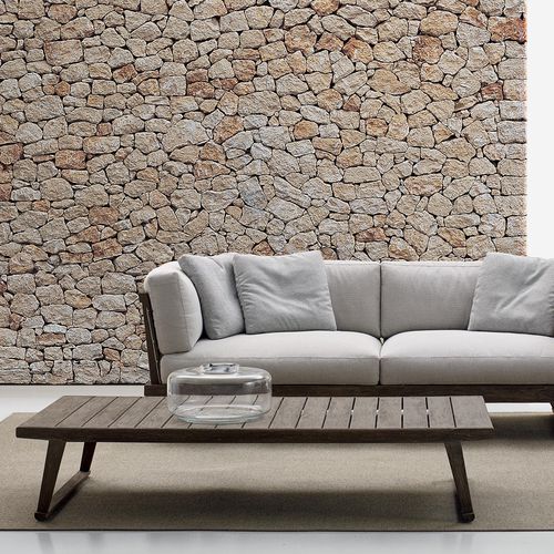 Table basse contemporaine - Gio - B&B Italia - en teck / en bois massif / avec piètement en bois massif