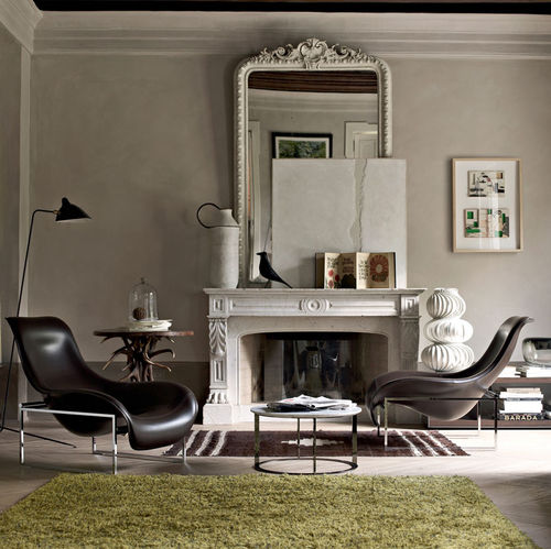 Fauteuil contemporain - Mart - B&B Italia - en tissu / en cuir / en acier