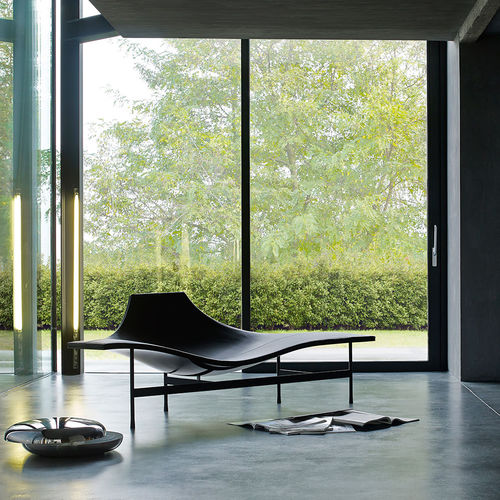 Chaise longue contemporaine - Terminal 1 - B&B Italia - en cuir / en acier / 4 pieds