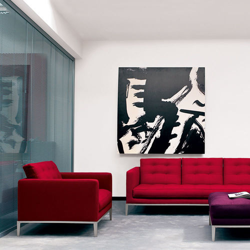 Fauteuil contemporain - AC LOUNGE - B&B Italia - en tissu / en cuir / en acier