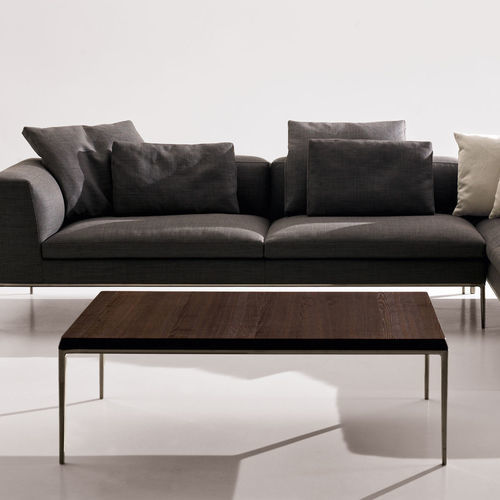 Table basse contemporaine - Michel - B&B Italia - en verre / en MDF / avec piètement en fonte d'aluminium