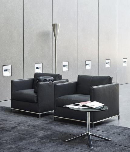 Fauteuil contemporain - George - B&B Italia - en tissu / en cuir / en acier