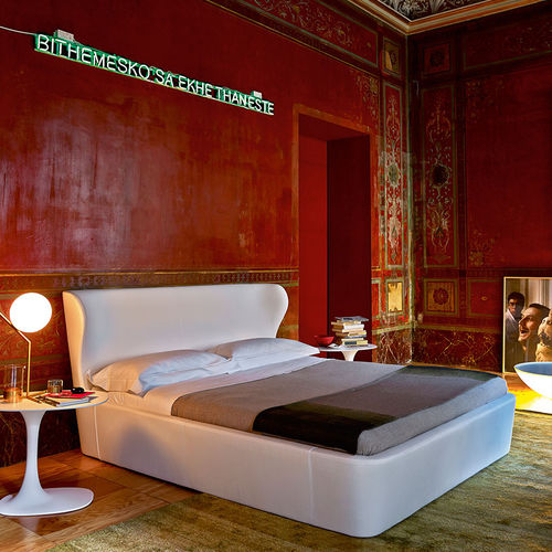 Lit double - Papilio - B&B Italia - contemporain / tapissé / avec tête de lit