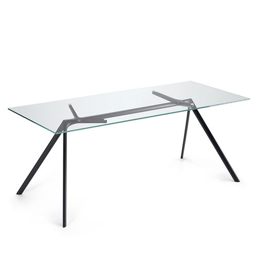 Table contemporaine - DRY / 45A - ALIAS - en verre / avec piètement en aluminium / rectangulaire