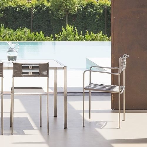 Chaise contemporaine - GREEN / 232_O - ALIAS - d'extérieur / en résille / avec piètement en acier inoxydable