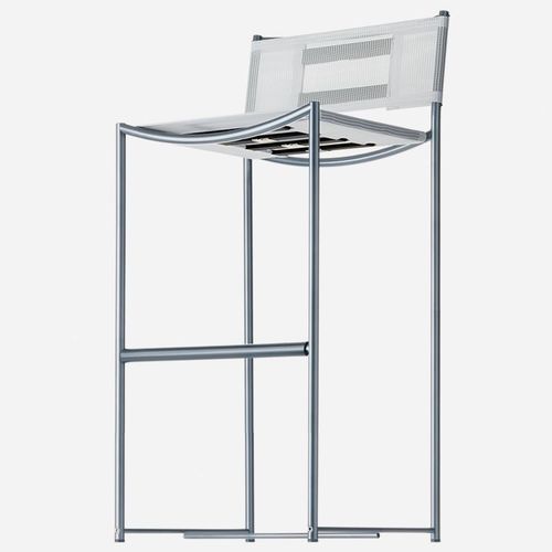 Chaise de bar contemporaine - GREEN / 224_O - ALIAS - d'extérieur / en résille polyester / avec piètement en acier inoxydable