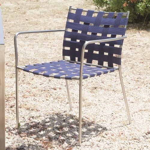 Chaise contemporaine - TAGLIATELLE  / 717_O - ALIAS - d'extérieur / en tissu / avec piètement en acier inoxydable