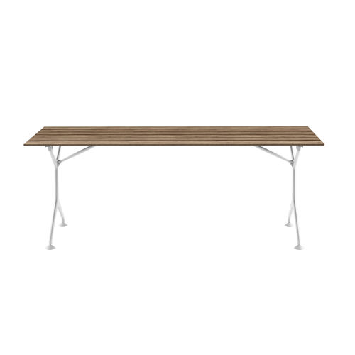 Table contemporaine - M23_O - ALIAS - en frêne / en teck / avec piètement en aluminium laqué