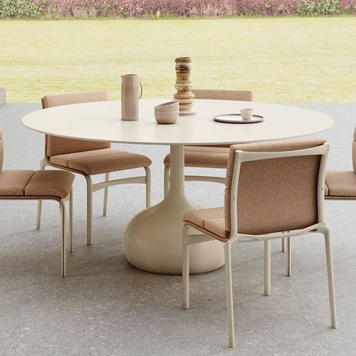 Table contemporaine - SAEN / 012_O - ALIAS - en céramique émaillée / avec piètement en polyuréthane / ronde