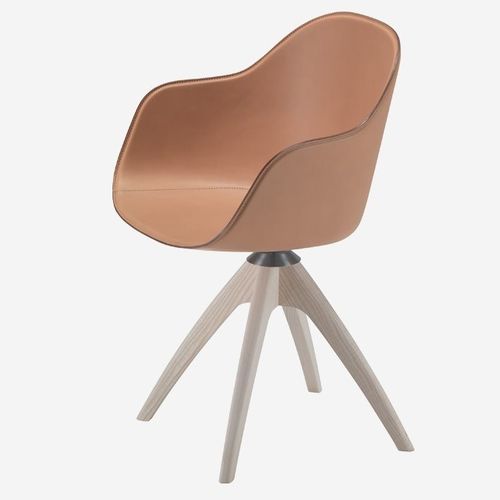 Chaise contemporaine - NEW LADY / 07B - ALIAS - d'intérieur / en cuir / avec piètement en chêne